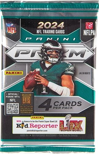NFL Panini 2024 Prizm Football Trading Card BLASTER Pack (4 Cards)